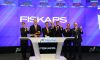 Kari Kauniskangas, President and CEO, Fiskars Corporation, third from left, is joined by fellow executives as he rings the closing bell on the last trading day of the year at the NASDAQ Marketsite in New York's Times Square on Friday, Dec. 30, 2016.